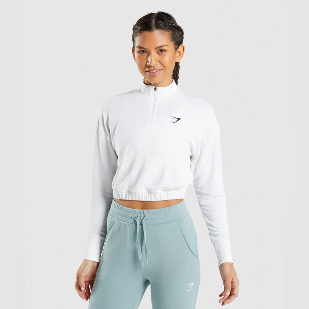 GYMSHARK cropped quarter zip sweatshirt